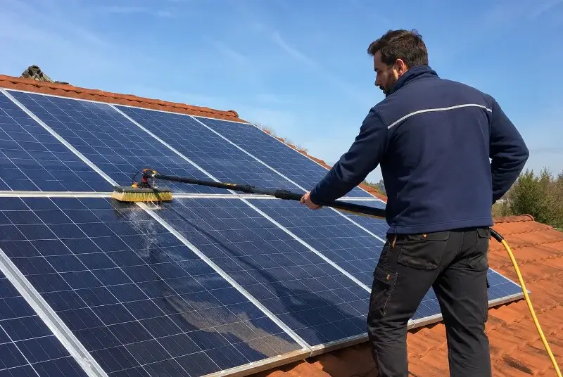 Nettoyage et entretien de panneaux solaires au Barroux